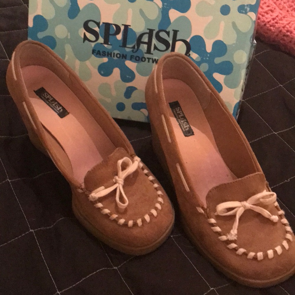 Moccasin style wedges